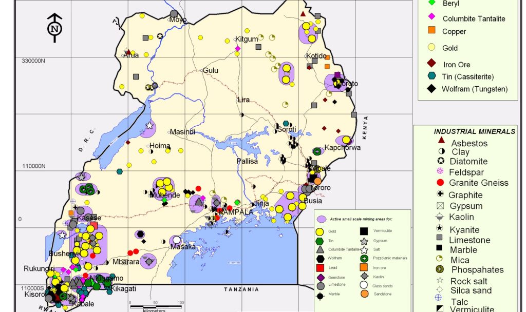 map of minerals in Uganda