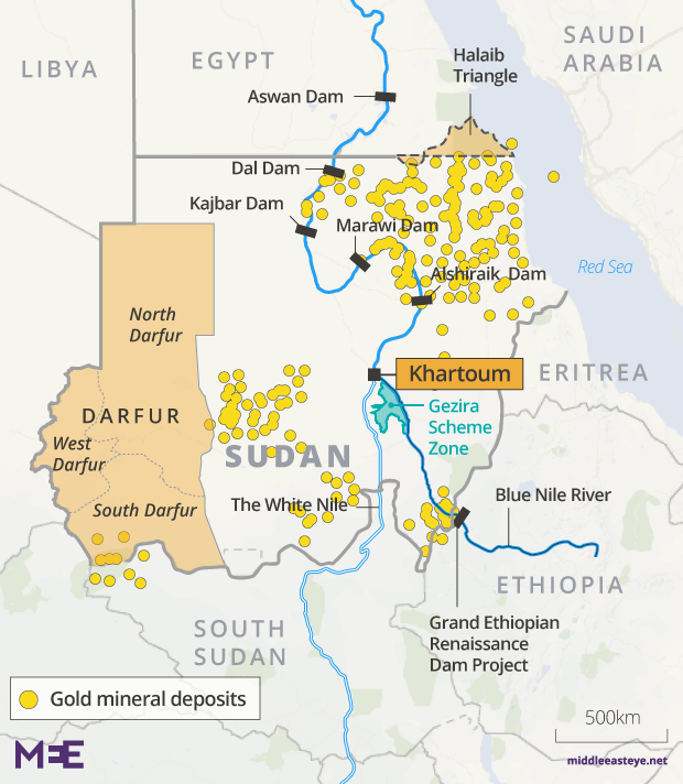 Sudan Gold Mines Map